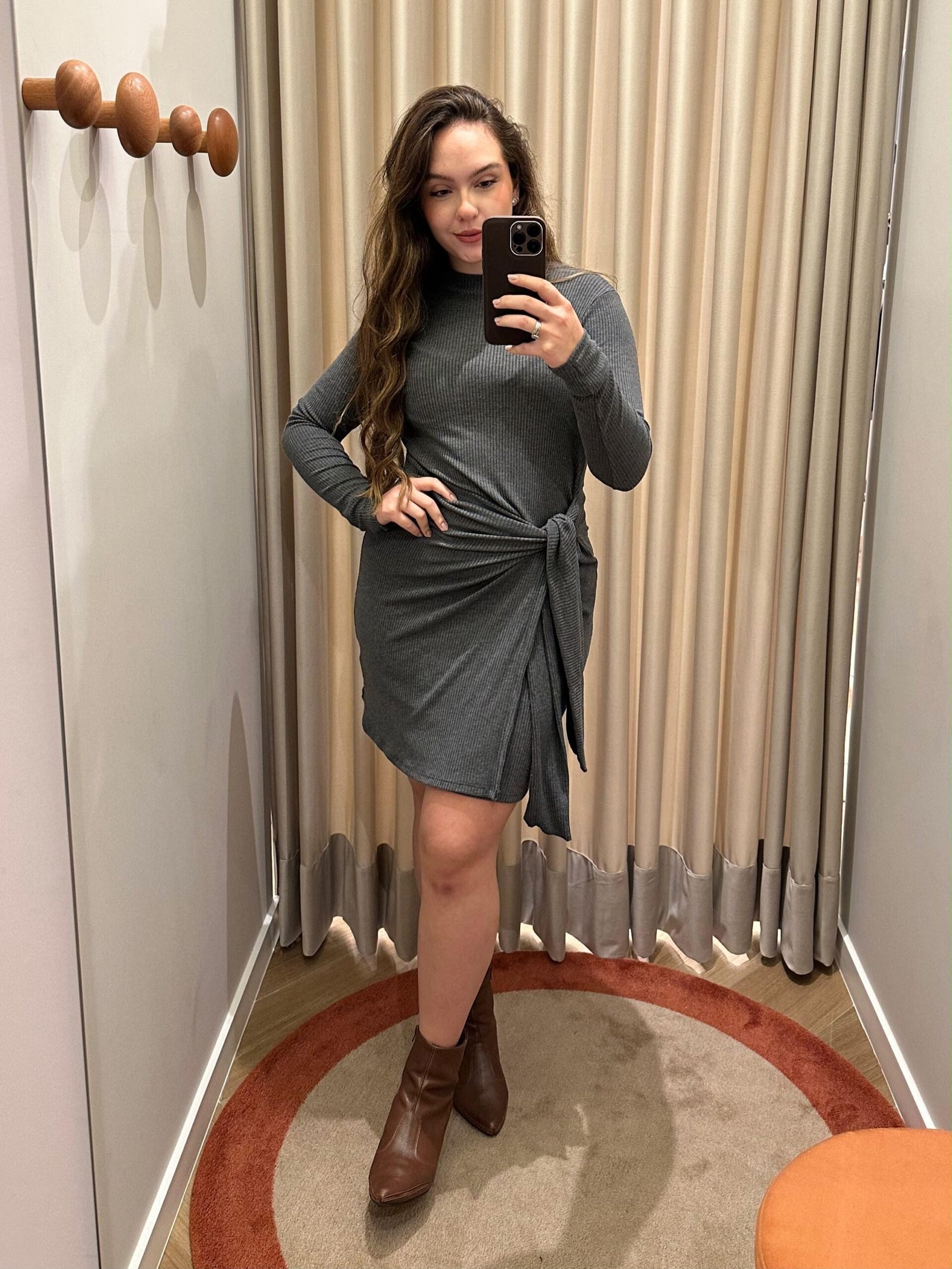 Vestido Curto Canelado